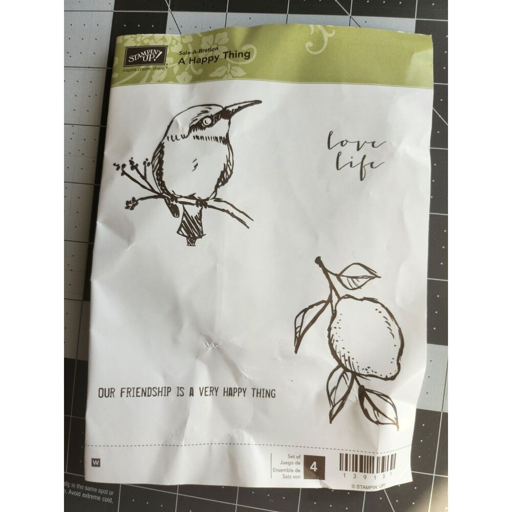 INVENTORY REDUCTION SALE Stampin Up A HAPPY THING Rubber 4 Stamp Set B30